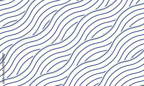 Blue water wave line pattern background. Vector illustration. Japanese style concept.