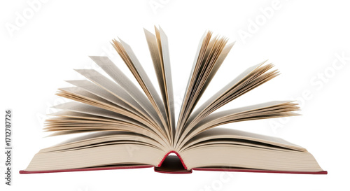 Isolated book with pages fanned out for reading or studying knowledge and literacy theme