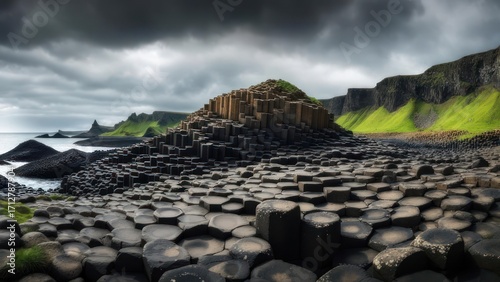 Dramatic coastal basalt columns