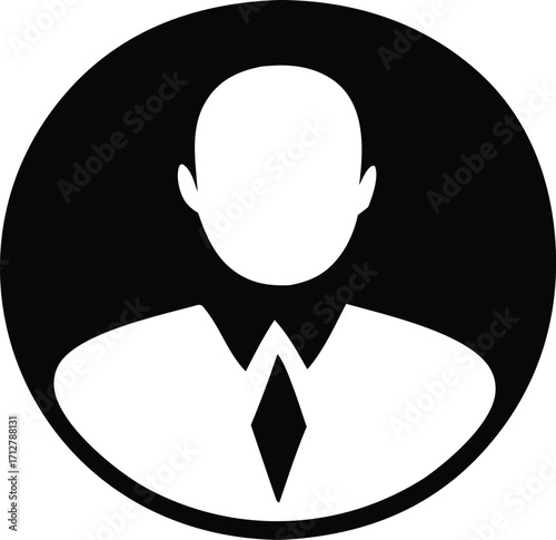 Professional silhouette icon represents a user profile person symbol digital representation of an individual avatar character
