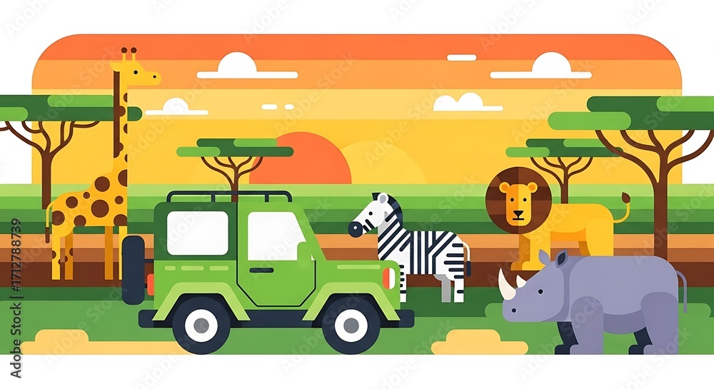 Fototapeta premium African Safari Animals.