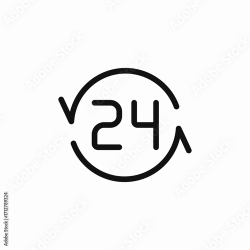 24 hours work icon sign vector