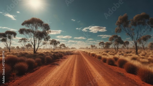 Dusty road through Australian outback (1)