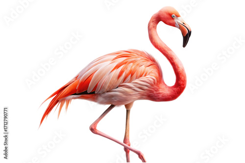 Pink Flamingo Standing On One Leg bird animal
