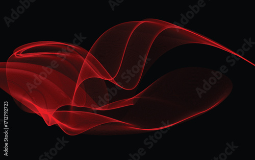Abstract Red Wave Elegant Swirling Design for Backgrounds vector
