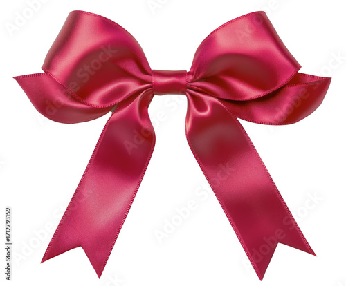 Bright Red Satin Bow Ideal for Gift Wrapping or Decoration on Special Occasions