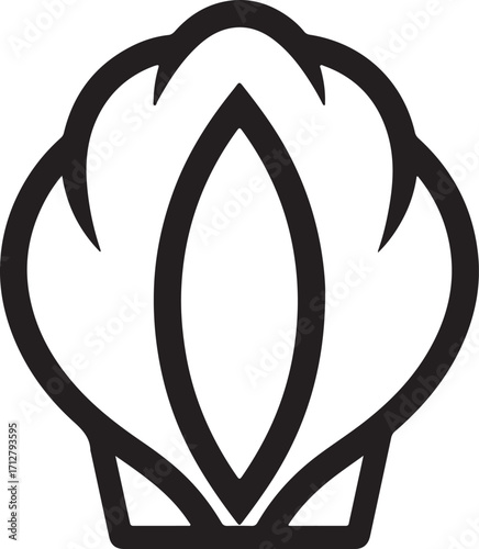 Black outline icon of a cotton boll on a white background plant fiber