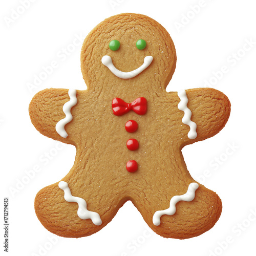 Gingerbread Man Decorated With Colorful Icing and Candy for Festive Celebrations