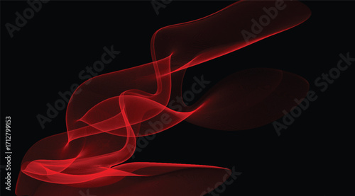 Abstract Red Wave Dark Background Design Element vector