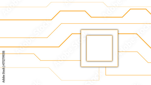 Abstract modern multiple glowing orange circuit-like lines. Futuristic digital network or electronic schematic, with the squares acting as connection hubs. Innovation, connectivity, and technology