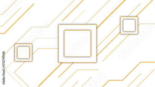 Abstract modern multiple glowing orange circuit-like lines. Futuristic digital network or electronic schematic, with the squares acting as connection hubs. Innovation, connectivity, and technology