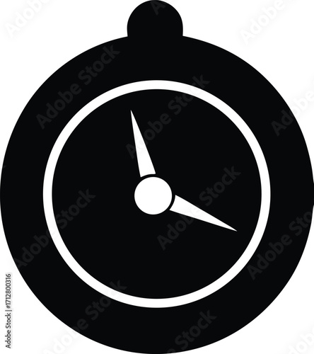 Classic stopwatch icon timekeeping device for sports and events precise chronometer symbol vintage timer silhouette