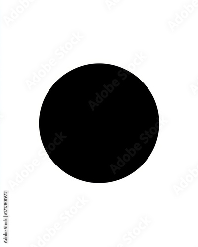 Minimalist Black Circle on White Background for Graphic Design