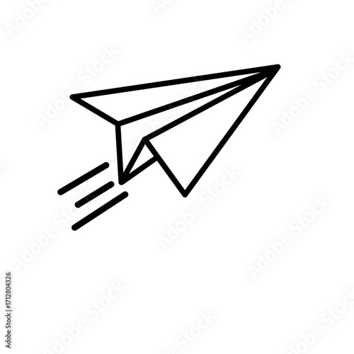 Paper plane isolated on white