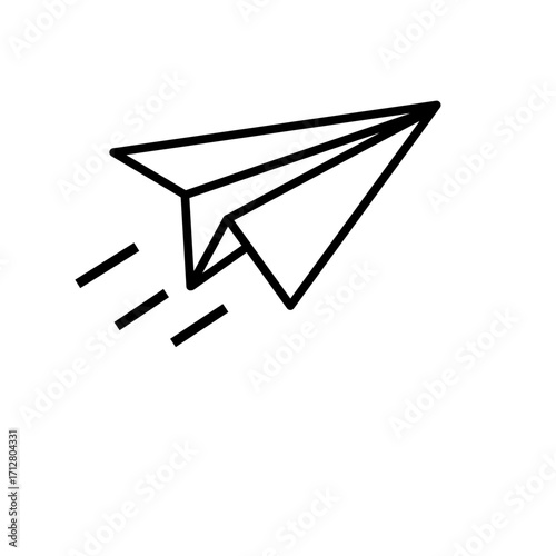 Paper plane isolated on white