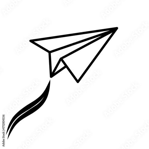 Paper plane isolated on white
