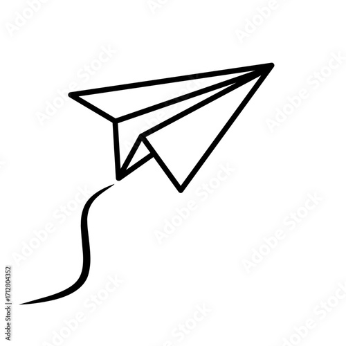 Paper plane isolated on white