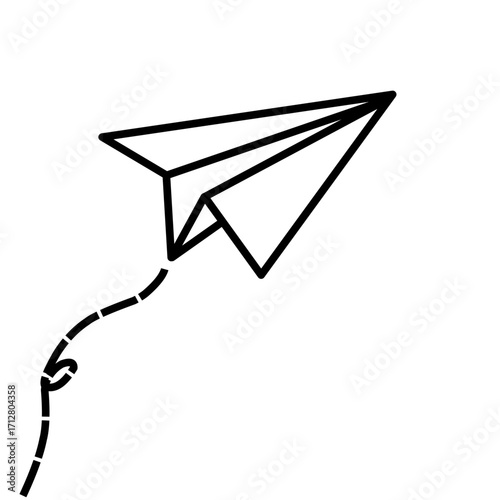 Paper plane isolated on white