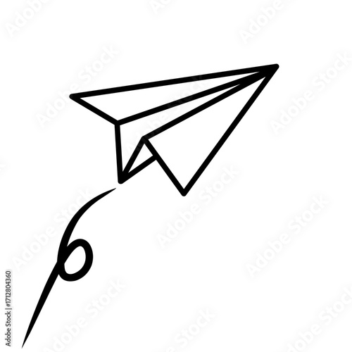 Paper plane isolated on white