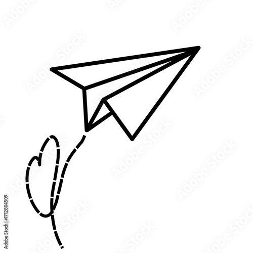 Paper plane isolated on white