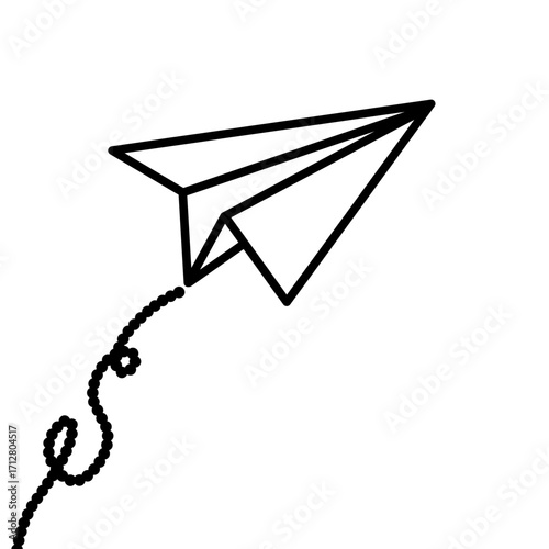 Paper plane isolated on white