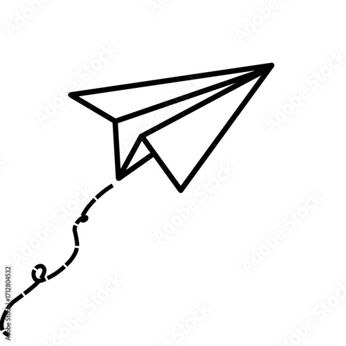 Paper plane isolated on white