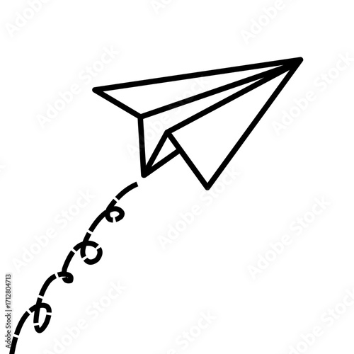 Paper plane isolated on white