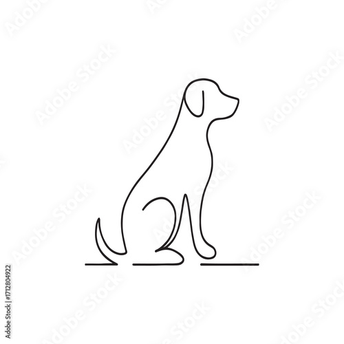Vector illustration of a dog with a bone cartoon icon