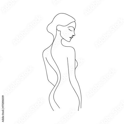 Vector illustration of a pregnant woman silhouette with fashion and beauty elements