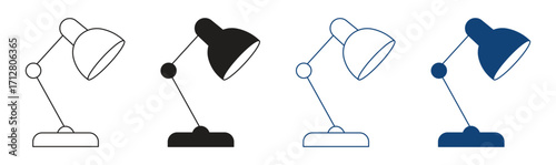 Table lamp icon set ,desk and interior lighting illustration, study lamp icon , vector illustration .