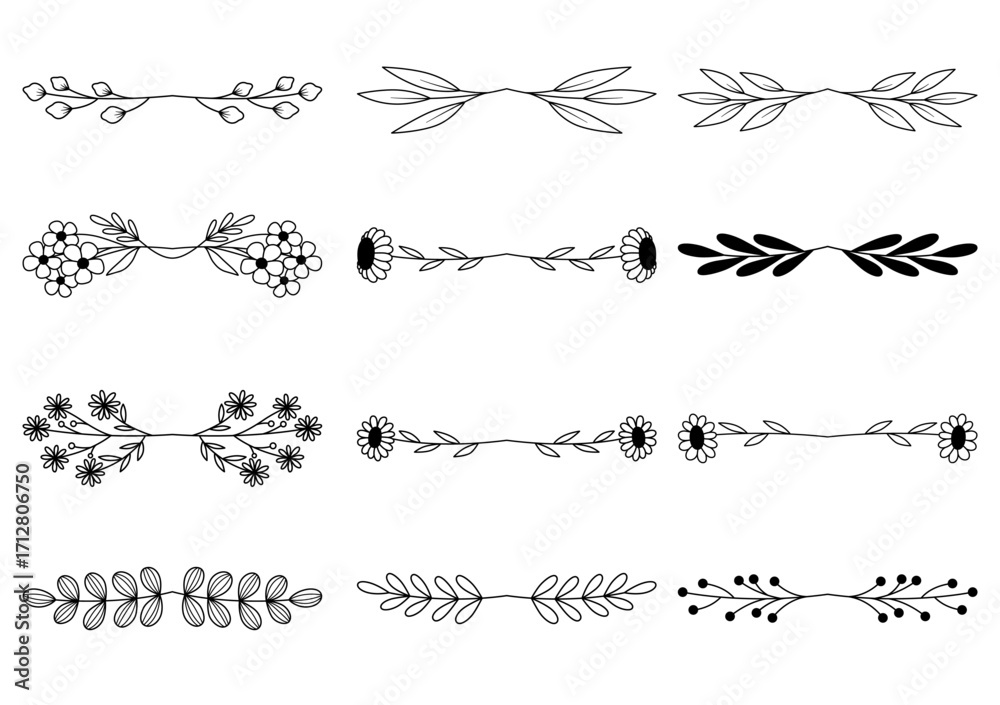 Obraz premium 0101 flower divider