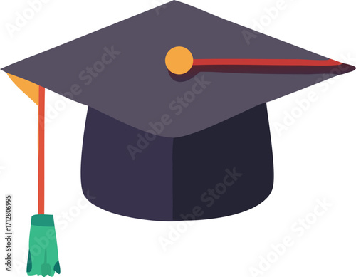 Graduation cap tassel and degree symbol for academic achievement and educational success symbolizing knowledge and learning