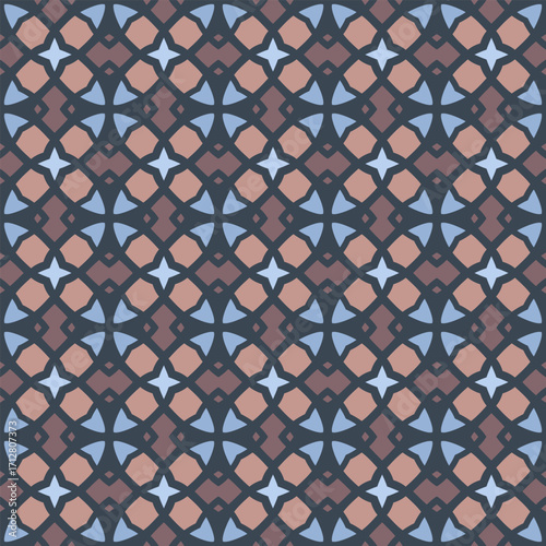 Seamless ornamental tile vector background, repeating geometric pattern for wallpaper and textile fabric