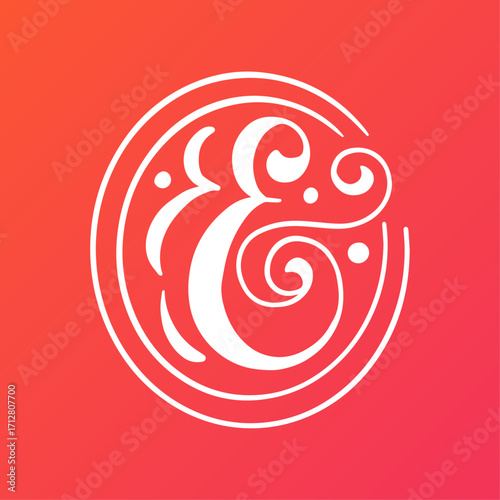 A modern, ornate logo design featuring a stylized ampersand (&) in the center, enclosed by a clean circle. The design incorporates elegant swirls and small dot elements, giving it a sophisticated and 