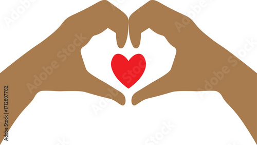 Hands showing heart shape, Hands making a heart shape on white background