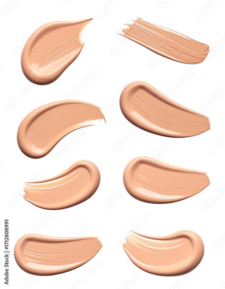 Fototapeta premium Makeup foundation swatches on white background