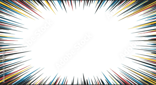 landscape comic style burst background. editable color. three color palette. 