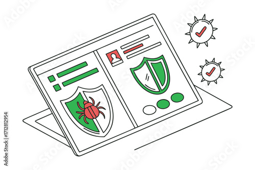 Digital Document Security with Bug and Shields cybersecurity