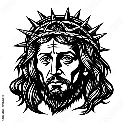 JESUS head with CROWN of thorns
