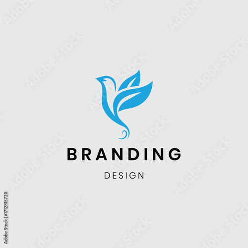 A logo featuring green leaves with flying birds, symbolizing freedom, peace, and harmony with nature. It represents eco-friendly living, sustainability, and environmental care, making it ideal for gre