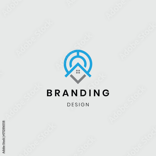 A logo showing a house with buildings, symbolizing real estate, construction, and property development. Suitable for architecture firms, real estate agencies, home builders, and construction businesse
