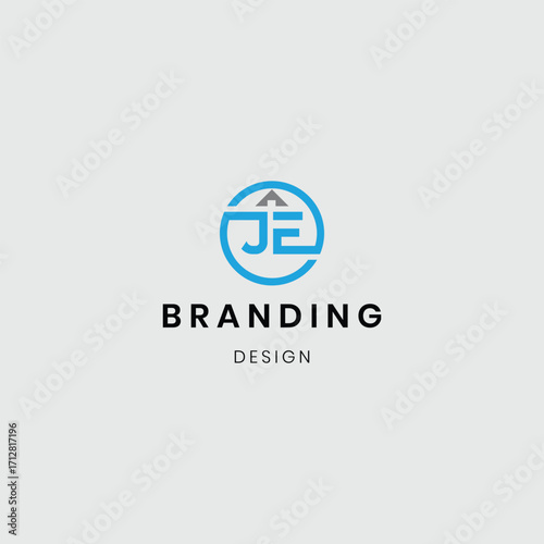 A logo combining a house and flat buildings with the initials “JE”, symbolizing real estate, property development, and modern living. Perfect for real estate agencies, housing projects, apartment comp