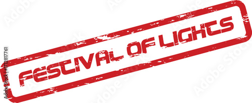 A red grunge stamp announces a Festival of Lights