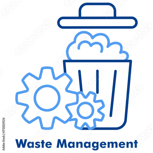 Waste Management Two Tone Line Color Vector Icon. Perfect for eco services, zero waste, trash sorting, and clean city initiatives.