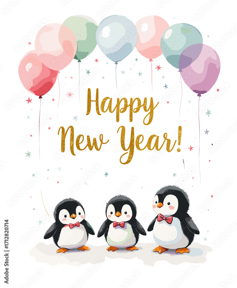 Naklejka premium Happy New Year, New Year evening, new year sale, new year banner, new year card, 2026, new year evening, new year poster, new year banner, holiday, new, year, sign, celebration, neon, new year, night,