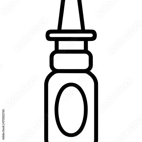 Minimalist Nasal Spray Bottle Icon – Medical Dispenser with Oval Label