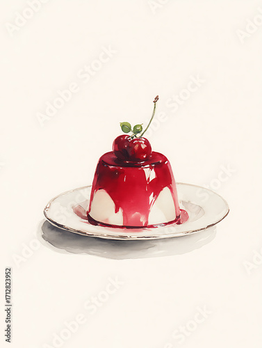 Simple and elegant dessert, light background