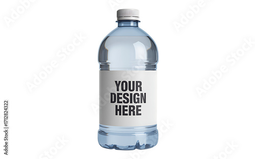 Water Bottle with Blank Label for Design plastic bottle Transparent background