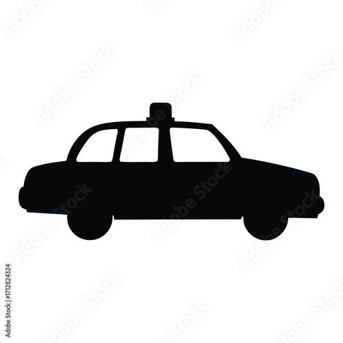 Illustration of a black taxi cab for transportation services and urban commuting needs online