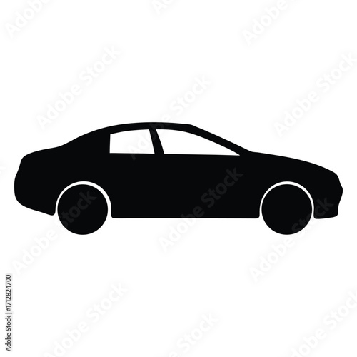 Find black car sedan automobile vehicle transport design icon silhouette vector illustration image